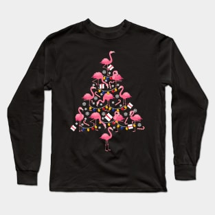 Funny Christmas Men Kids Women Flamingo Ugly Christmas Long Sleeve T-Shirt